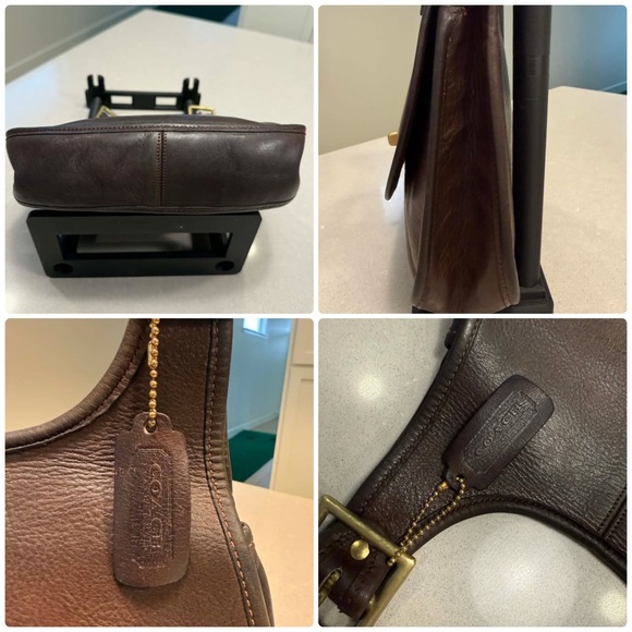 👜 COACH Cashin Vintage NYC Crescent Metal Tag Beautifully Textured Mocha 9235 - Picture 4 of 16